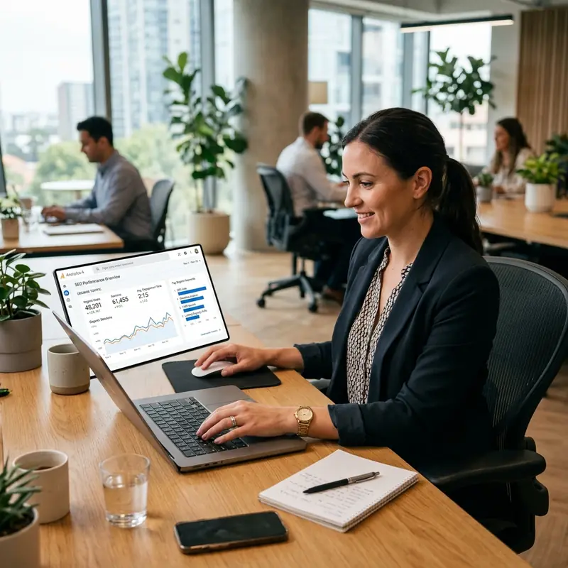 SEO analytics and organic search growth dashboard